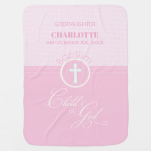 Goddaughter Baptism Pink Child of God Personalized Baby Blanket