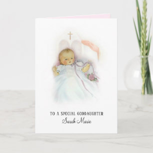 Goddaughter Baptismal Girl Christening Blessing Card