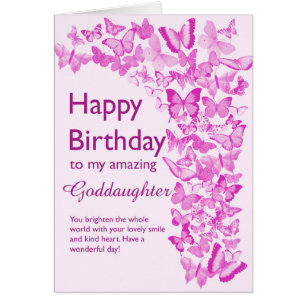 Goddaughter Birthday Butterflies Cards