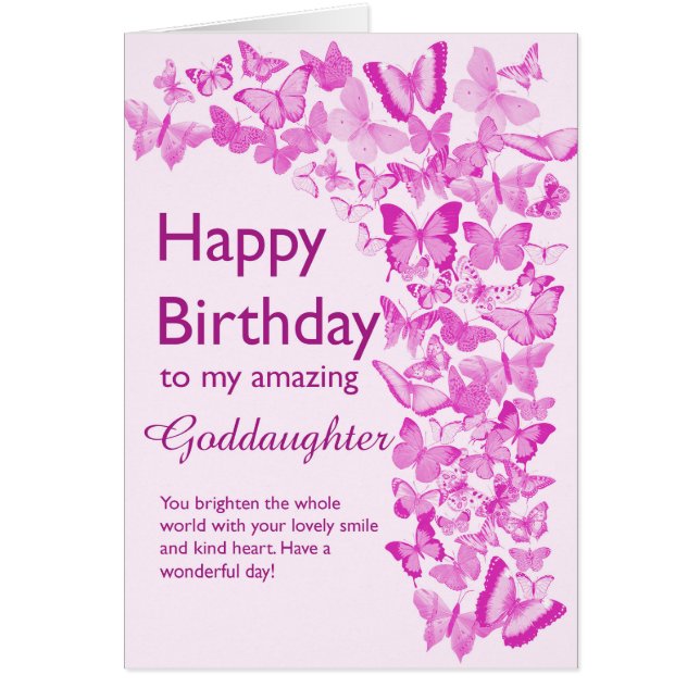 Goddaughter Birthday Butterflies Cards (Front)