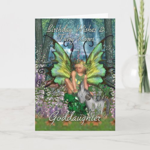 Goddaughter Birthday Card _ Angelica Fantasy Woodl