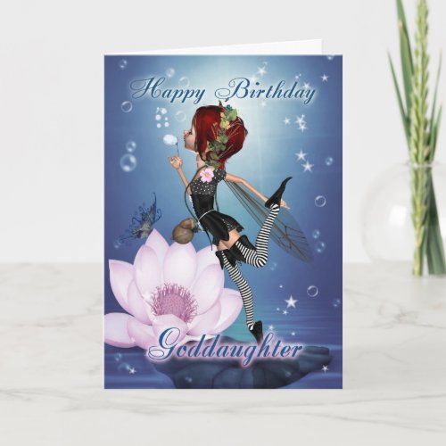 Goddaughter Birthday Card With Fantasy Water Fairy