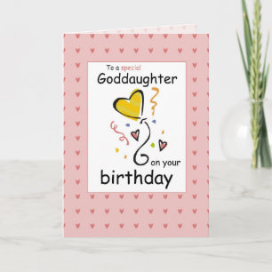 Goddaughter Birthday, Pink Card