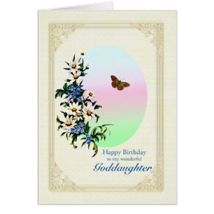 Goddaughter Birthday with Flowers Cards