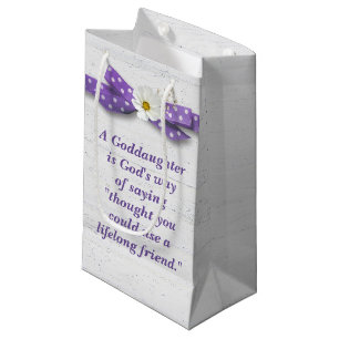 Goddaughter Birthday with Polka Dot Ribbon Small Gift Bag
