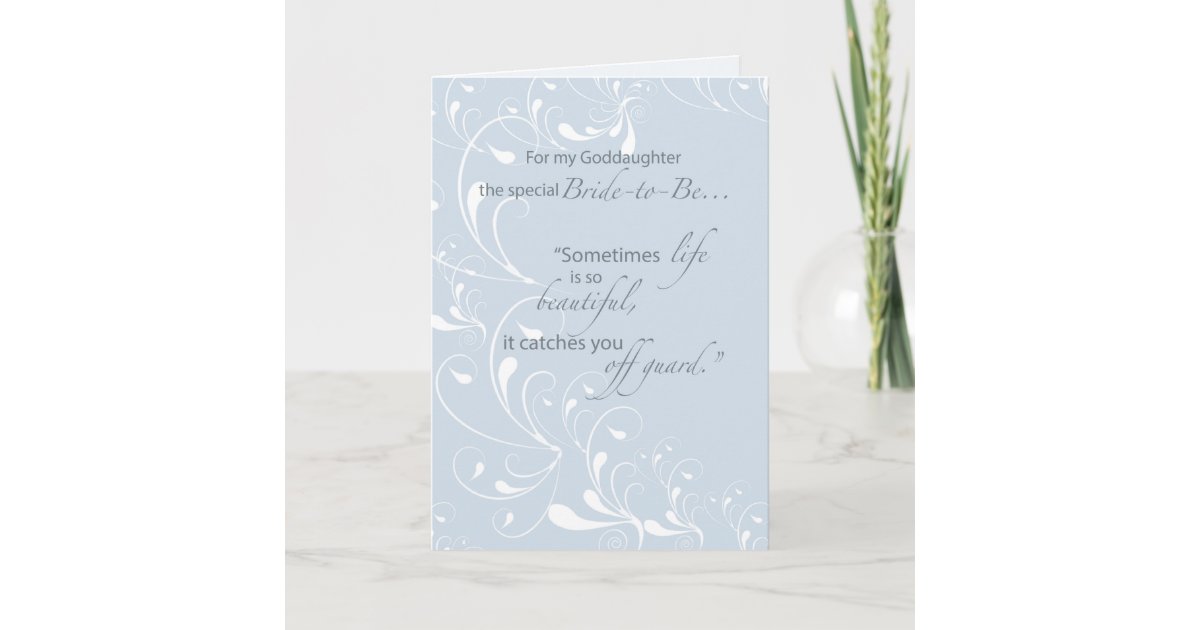Goddaughter Bridal Shower Congratulations Light Bl Card Zazzle