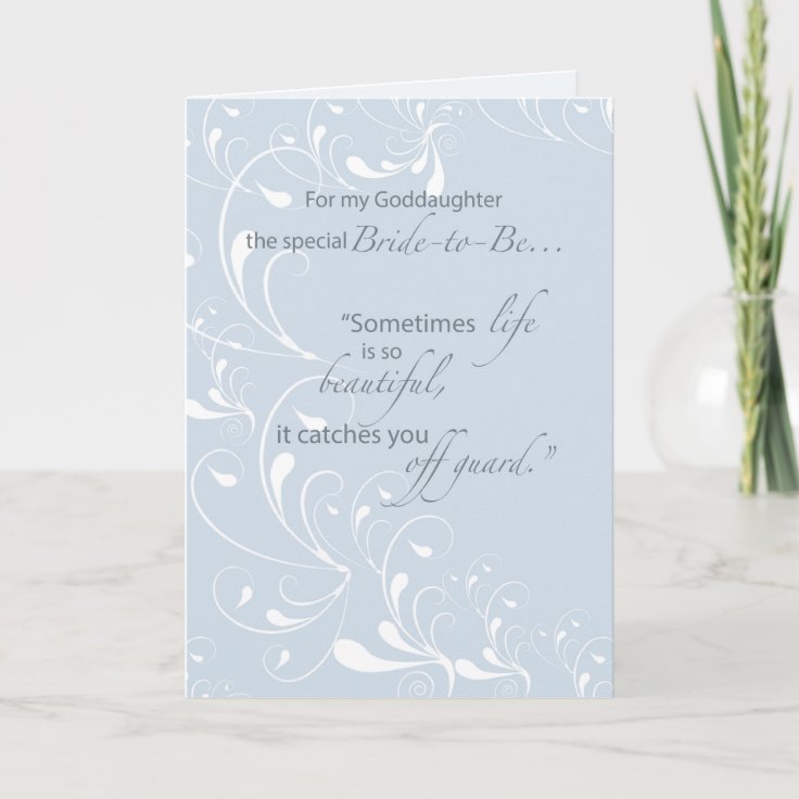 Goddaughter Bridal Shower Congratulations Light Bl Card Zazzle