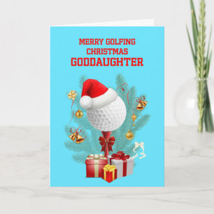 Goddaughter Christmas Golfball Holiday Card