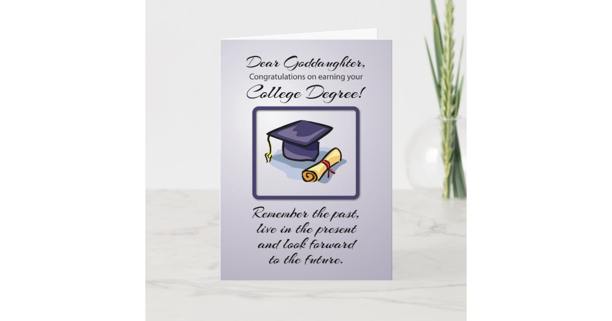 Goddaughter, College Graduation, Remember the Past Card | Zazzle