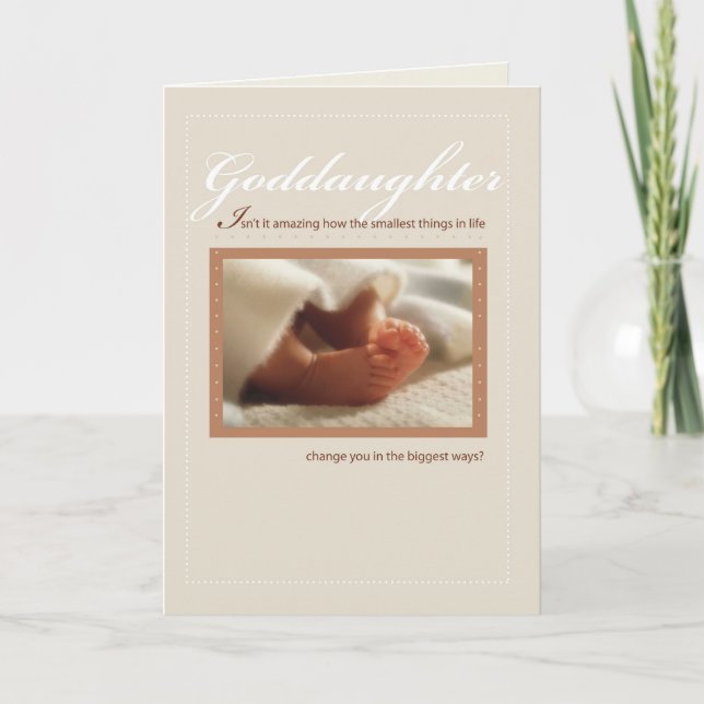 Goddaughter Congratulations New Baby Feet Card (Front)