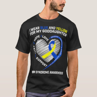 Goddaughter Down Syndrome Awareness Ribbon Heart G T-Shirt