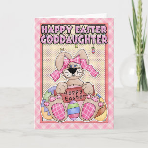 Goddaughter Easter Card - Easter Bunny & Easter Eg