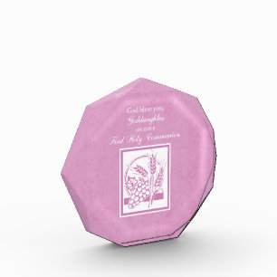 Goddaughter First Communion, Pink Acrylic Award