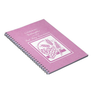 Goddaughter First Communion, Pink Notebook