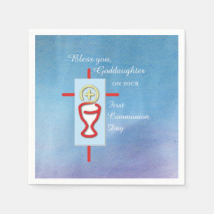 Goddaughter, First Holy Communion, Turquoise Paper Napkins