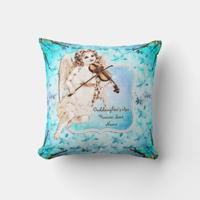 Goddaughter Gift Communion Baptism Angel Heaven Throw Pillow (Front)