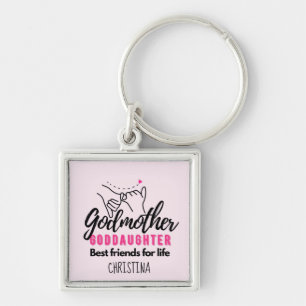 Goddaughter Gift - Godmother Best Friends for Life Keychain