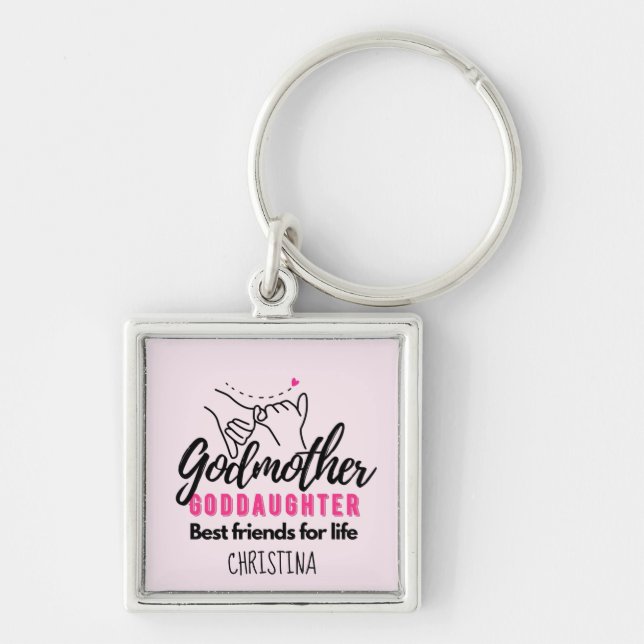 Goddaughter Gift - Godmother Best Friends for Life Keychain (Front)