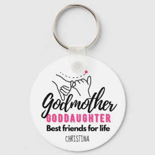 Goddaughter Gift - Godmother Best Friends for Life Keychain