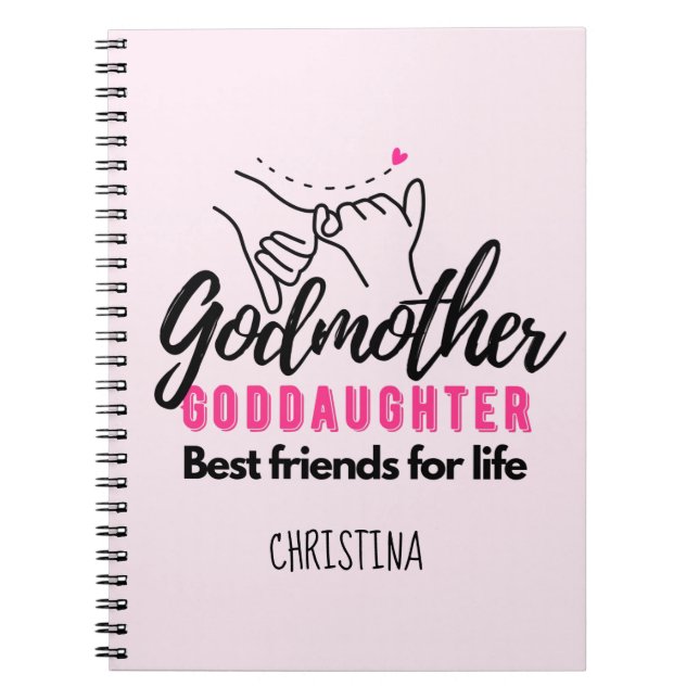 Goddaughter Gift - Godmother Best Friends for Life Notebook (Front)