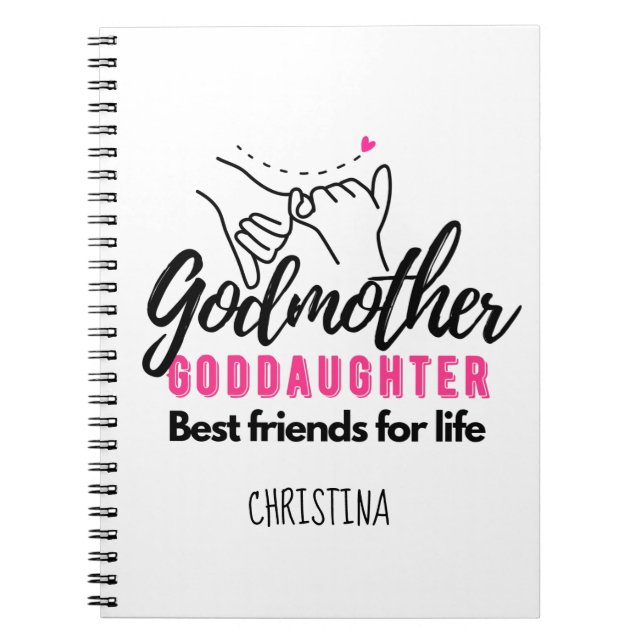 Goddaughter Gift - Godmother Best Friends for Life Notebook (Front)