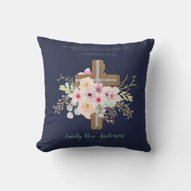 Goddaughter Gift Motivational Encouragement NAMED Throw Pillow (Front)