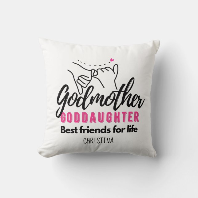 Goddaughter Gift Motivational Encouragement NAMED Throw Pillow (Front)