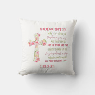 Goddaughter Gift Motivational Encouragement NAMED Throw Pillow