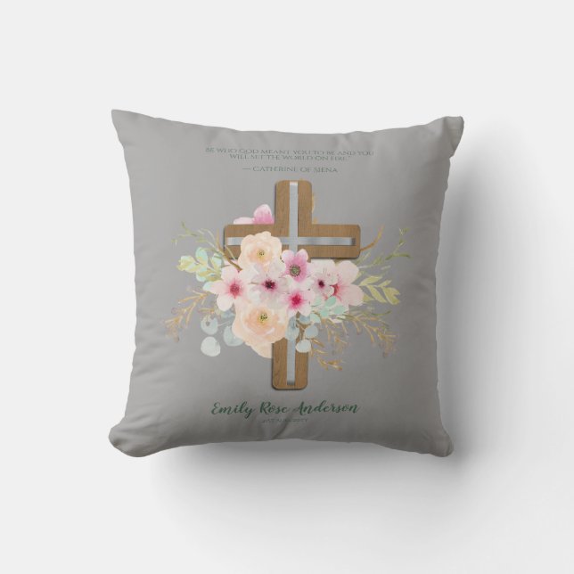 Goddaughter Gift Motivational Encouragement NAMED Throw Pillow (Front)
