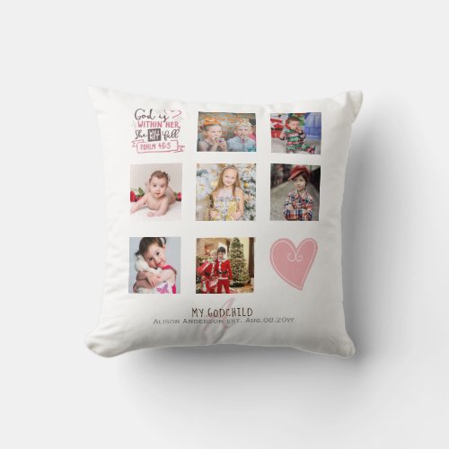 Goddaughter Gift Motivational Encouragement NAMED Throw Pillow