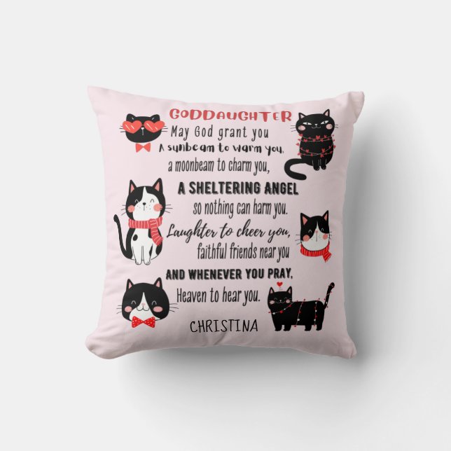 Goddaughter Gift Motivational Encouragement NAMED Throw Pillow (Front)