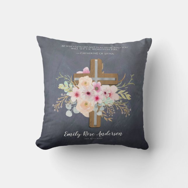 Goddaughter Gift Motivational Encouragement NAMED Throw Pillow (Front)