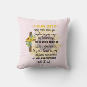 Goddaughter Gift Motivational Encouragement NAMED Throw Pillow