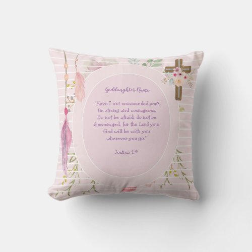 Goddaughter Gift Motivational Encouragement NAMED Throw Pillow