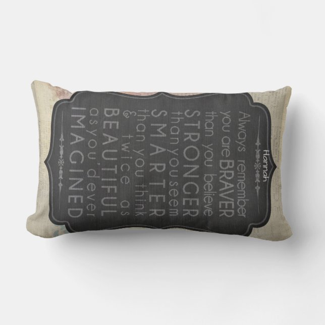 Goddaughter Gift Motivational Words Personalized 2 Lumbar Pillow (Front)