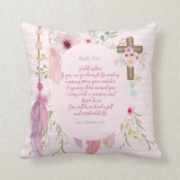 Goddaughter Gift Motivational Words Personalized Throw Pillow