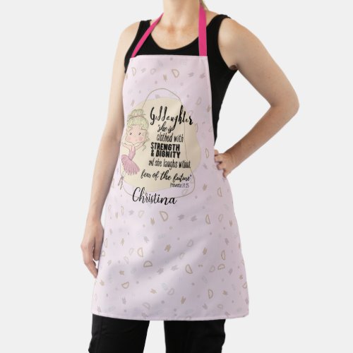 Goddaughter Gift QUOTE Proverb Blonde BALLERINA Apron