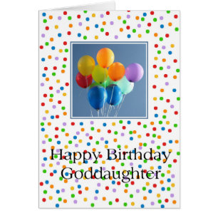 Goddaughter, happy balloon birthday cards