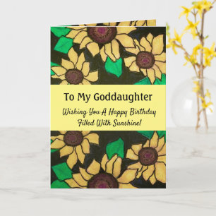 Goddaughter Happy Birthday Sunflowers Card