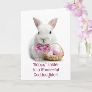 Goddaughter Happy Easter Cute White Bunny  Card