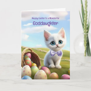 Goddaughter Happy Easter with Cute Kitten Card