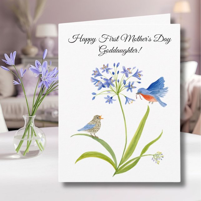 Goddaughter Happy First Mother’s Day Bluebird  Card (Creator Uploaded)