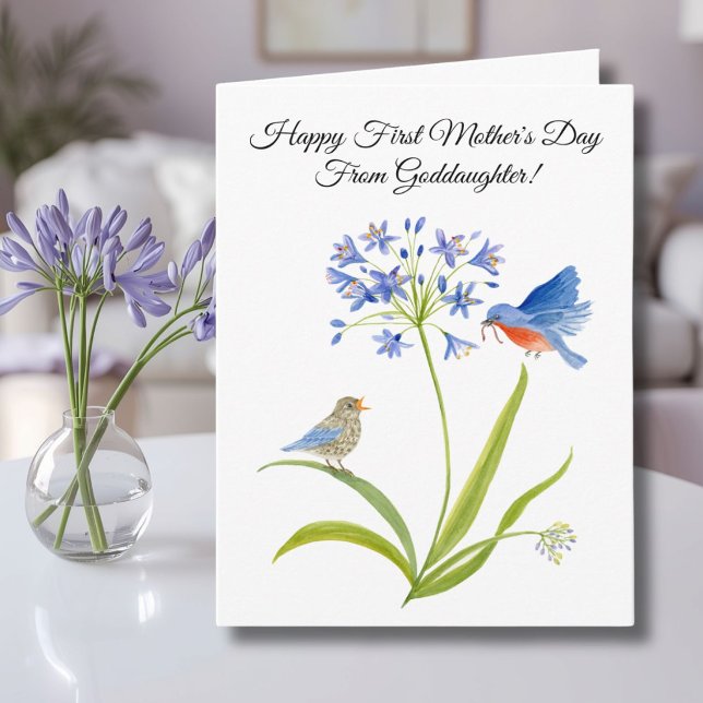 Goddaughter Happy First Mother’s Day Bluebird  Card (Creator Uploaded)
