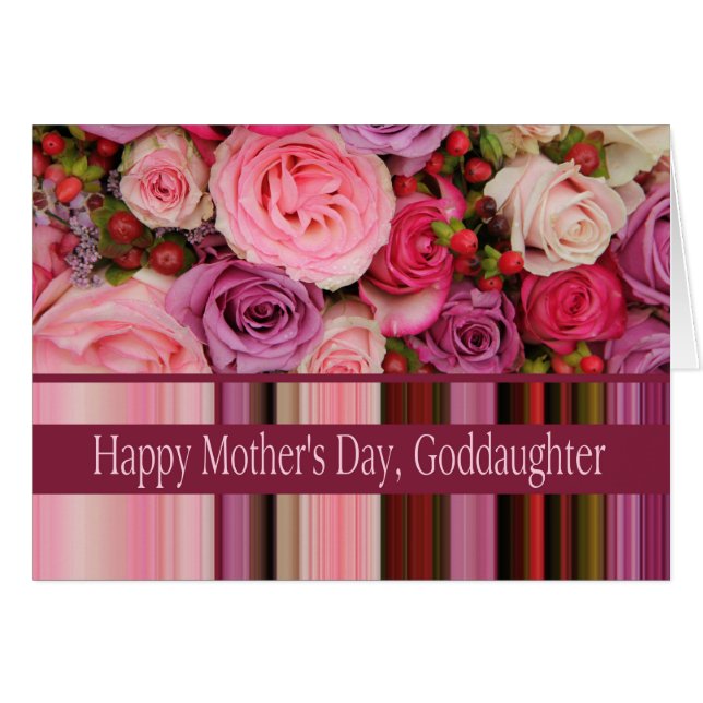 Goddaughter  Happy Mother's Day rose card (Front Horizontal)