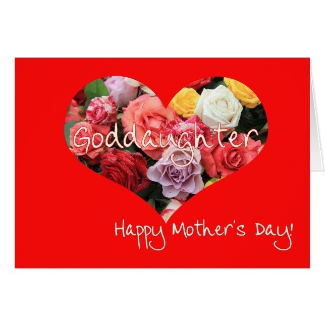 Goddaughter  Happy Mother's Day rose card (Front Horizontal)