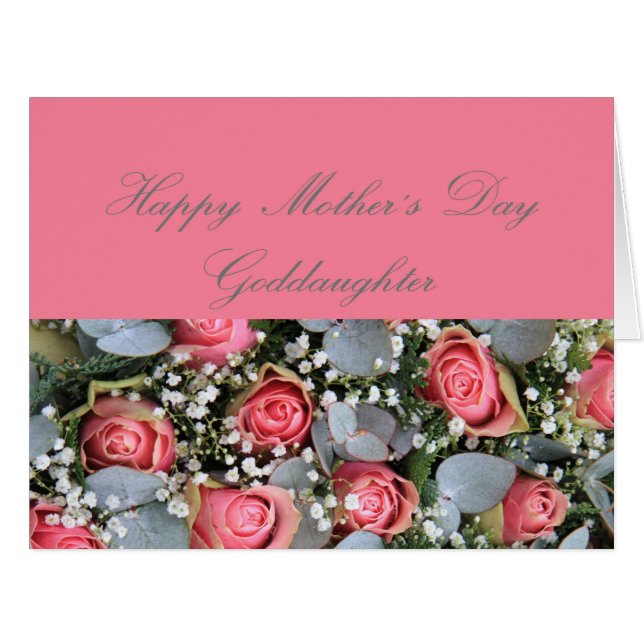 Goddaughter  Happy Mother's Day rose card (Front Horizontal)