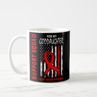 Goddaughter Heart Disease Awareness Flag Matching  Coffee Mug