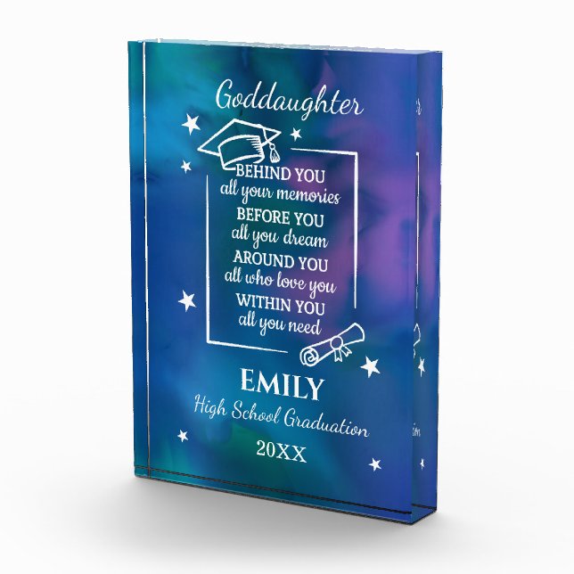 Goddaughter High School Graduation Name Year  Acrylic Award (Right)