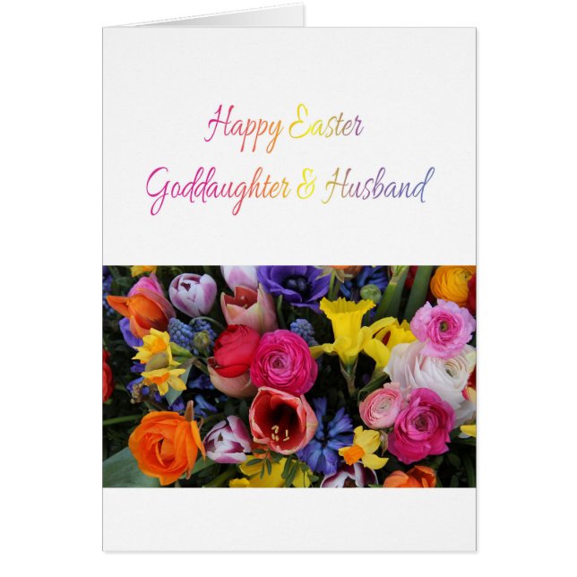 Goddaughter & Husband Happy Easter Cards (Front)