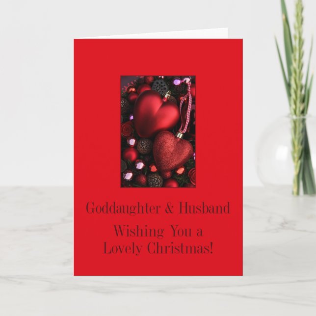 Goddaughter & husband Merry Christmas card (Front)